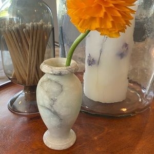 Mini Stone Carved Vase Artisan Bohemian Marble Anthropologie Vintage